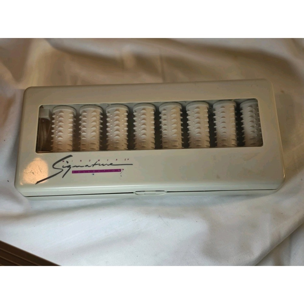 Windmere Signature Collection 8 Electric Curlers Hot Rollers 1" 6 Clamps Vintage